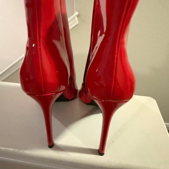 INC Womens Red Comfort Goring Katalina Pointed Toe Stiletto Zip-Up Booties 10.5 - Picture 6 of 12